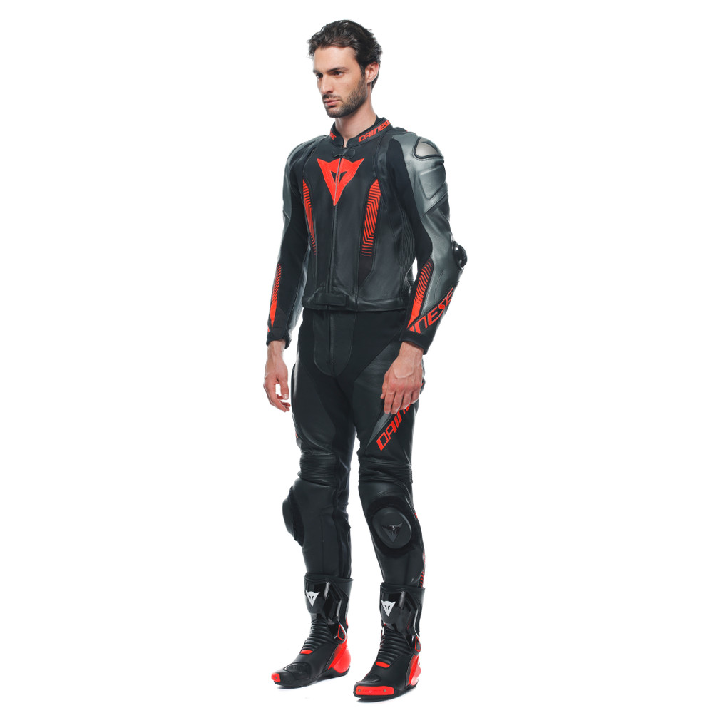 laguna-seca-5-2pcs-leather-suit-black-anthracite-fluo-red image number 3