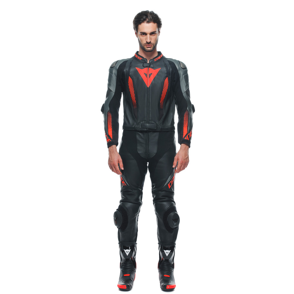 laguna-seca-5-2pcs-leather-suit-black-anthracite-fluo-red image number 2