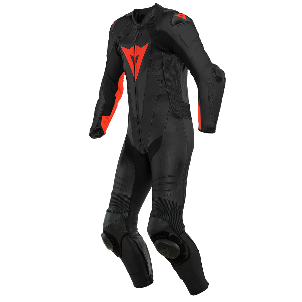 laguna-seca-5-1pc-leather-suit-perf-black-fluo-red image number 0